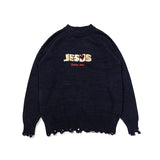 Vetements Sweater Ripped round Neck Sweater Autumn Sweater