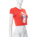 Women T-shirt Summer round Neck Pullover Short Sleeve Printed Casual Top T-shirt