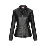 Red Leather Jacket Autumn and Winter Leather Thin PU Leather Jacket