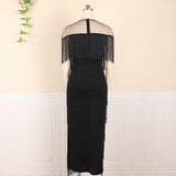 Harlem Night Attire Tassel High Waist Hip-Hugger and Black Dress Party Dresses