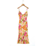 Women Dresses Summer Printing Slip Dress Backless Sexy Dress (Xds0414)