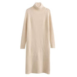 Women Sweater Knitwear Autumn and Winter Turtleneck Long Sleeve Solid Color Long Pullover Knitwear