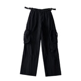 Women Sweatpants Retro Overalls Loose Casual Pants Trousers