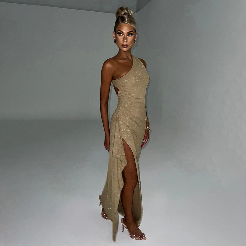 Women Dresses Fall Sexy Split Maxi Dress Backless Dress