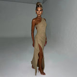 Women Dresses Fall Sexy Split Maxi Dress Backless Dress