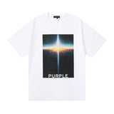 Purple Brand T Shirts Cloud Sea Sunrise Printed Men's and Women's Loose Casual Short-Sleeved T-shirt