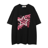 Men T Shirt Five-Pointed Star Graffiti Couple Short Sleeve T-shirt