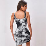 Women Dress Spring and Summer Sexy Slim Tie-Dyed Hip Skirt