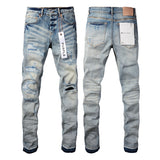 Purple Brand Jeans Make Old Ripped Patch Jeans