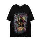 Men T Shirt Summer Letter Graffiti Half Sleeve T-shirt