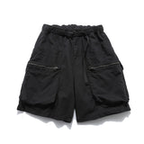 Men Shorts Solid Color Multi-Pocket Casual Shorts