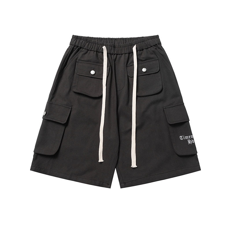 Men Shorts Multi-Pocket Functional Workwear Shorts Men's and Women's Hip Hop Straight Casual Shorts