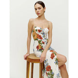 Robe Bridgerton Split Sexy Slim Mid-Length Strap Dress