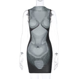 Women Dresses Winter Slim round Neck Sleeveless Sheath Dress
