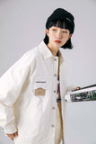 Unisex Jacket Fall Leather Tag Pocket Jacket Women's Clothing