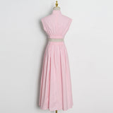 Women Dresses Long Dress Summer Stand Collar Dress (Qymy0409)