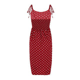 Beth Dutton Wardrobe Strap Showing Elastic Straps Black and White Polka Dot Dress