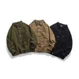 Unisex Shirts Autumn Chest Deer Leather Tag Jacket