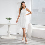 Women Date Dress Summer Butterfly Embroidery Mesh Lace Dress