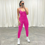 Women Jumpsuit Spring V-neck Backless Slim Fit Jumpsuit