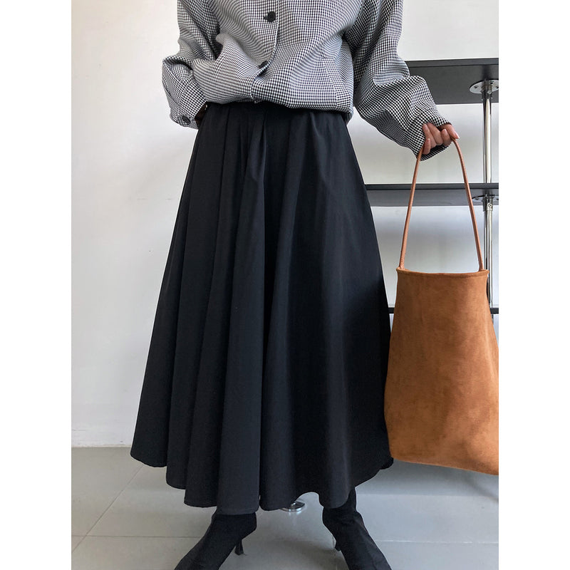 Women Skirt A- line Pleated Skirt Long Skirt Spring Umbrella Skirt