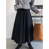 Women Skirt A- line Pleated Skirt Long Skirt Spring Umbrella Skirt
