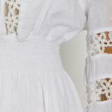 Women Dresses Short Skirt Hollow out V-neck Dress (Qymy0409)
