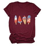Crew neck short sleeve ice cream popsicle print personalized summer T-shirt