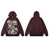 Men Hoodie Letter Graffiti Hooded Sweater Men Retro Baggy Coat