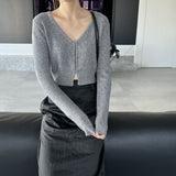 Women Cardigan Sweater Long Sleeve Knitted Sweater Cardigan Slim V-neck Sexy Sweater Coat 8t8232
