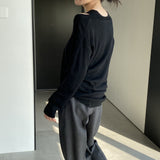 Women Knitted Two-Piece Set Spring Loose Sweater round Neck Vest Blouse Ab29