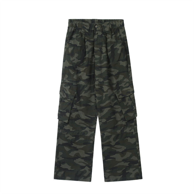 Men Sweatpants Camouflage Cargo Pants Men's Functional Casual Pants Straight-Leg Wide-Leg Pants