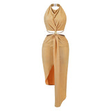 Women Dresses Sexy Backless Dress Long Sheath Skirt (Zns0409)