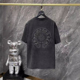 CHH Chrome Heart T Shirts Croix Cross Color Leather Printed Short Sleeve T-Shirt