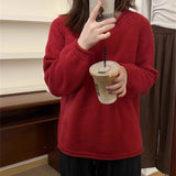 Women Knitwear Autumn and Winter round Neck Knitwear Loose Sweater