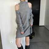 Women Knitted Two-Piece Set Autumn and Winter Turtleneck Sweater 5t5156