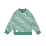 Unisex Sweater Autumn Plaid Three-Dimensional Embroidered Sweater