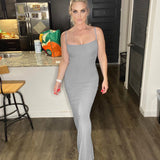 Women Dresses Casual Sleeveless Slim Fit Camisole Dress (Bla0420)