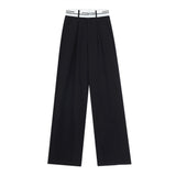 Men Sweatpants Loose Casual Suit Pants Drape Wide-Leg Straight Trousers