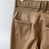 Women Sweatpants Casual Wide Leg Pants High Waist Women Leather Pants
