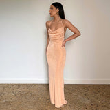 Women Dresses Winter Sexy Backless Slim Fit Lace-up Dress