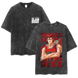 SLAM DUNK washed old cotton t-shirt printed short-sleeved undershirt