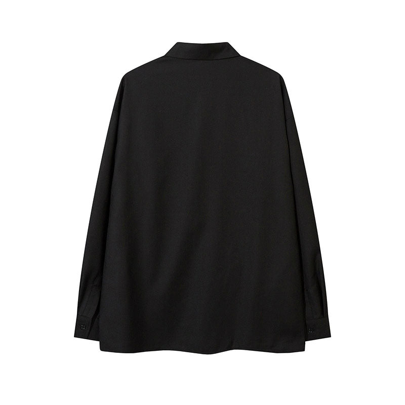 Unisex Vintage Shirt Long Sleeve Shirt Lapel Cardigan