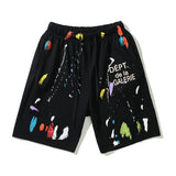 Gallery Dept Shorts Hand Painted Graffiti Ink Splashed Alphabet Casual Shorts