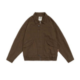 Unisex Jacket Fall Retro Workwear Washed Jacket