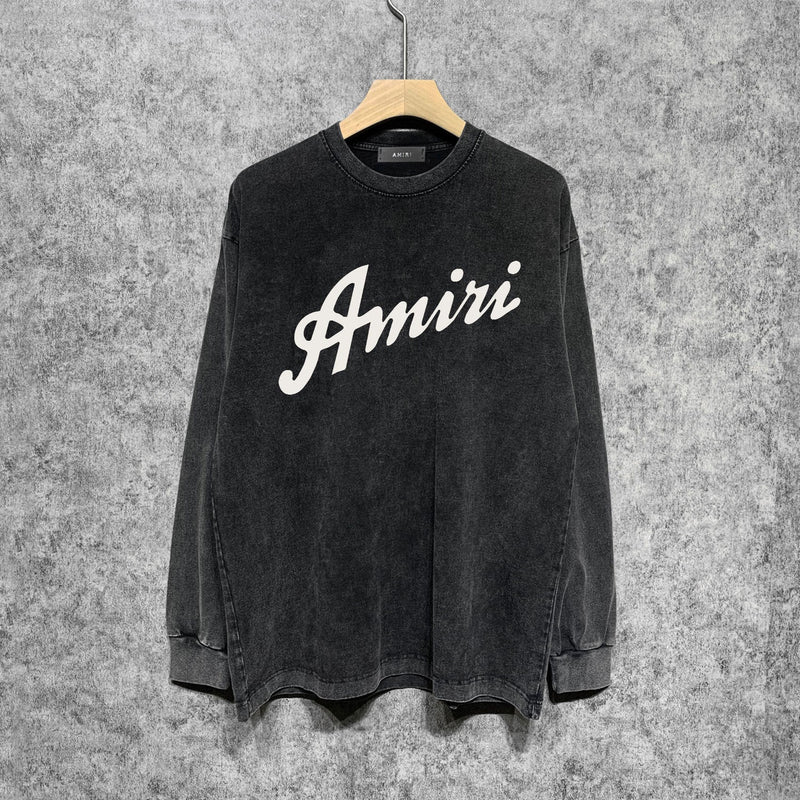 Amiri Long Sleeve Shirt Vintage T Shirt Washed and Worn Vintage Long Sleeve T-shirt