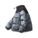 Unisex Winter Cotton Coat Camouflage down Jacket Retro Warm down Jacket