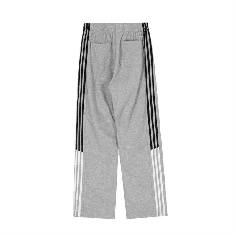 Men Sweatpants Striped Casual Long Sports Pants Punk Loose Drawstring Sports Straight Pants