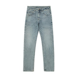 Men Jeans Washed Distressed Solid Color Straight Jeans