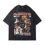 Dennis Rodman Graphic Tee Rodman Jordan Print Short Sleeve T-Shirt Men and Women